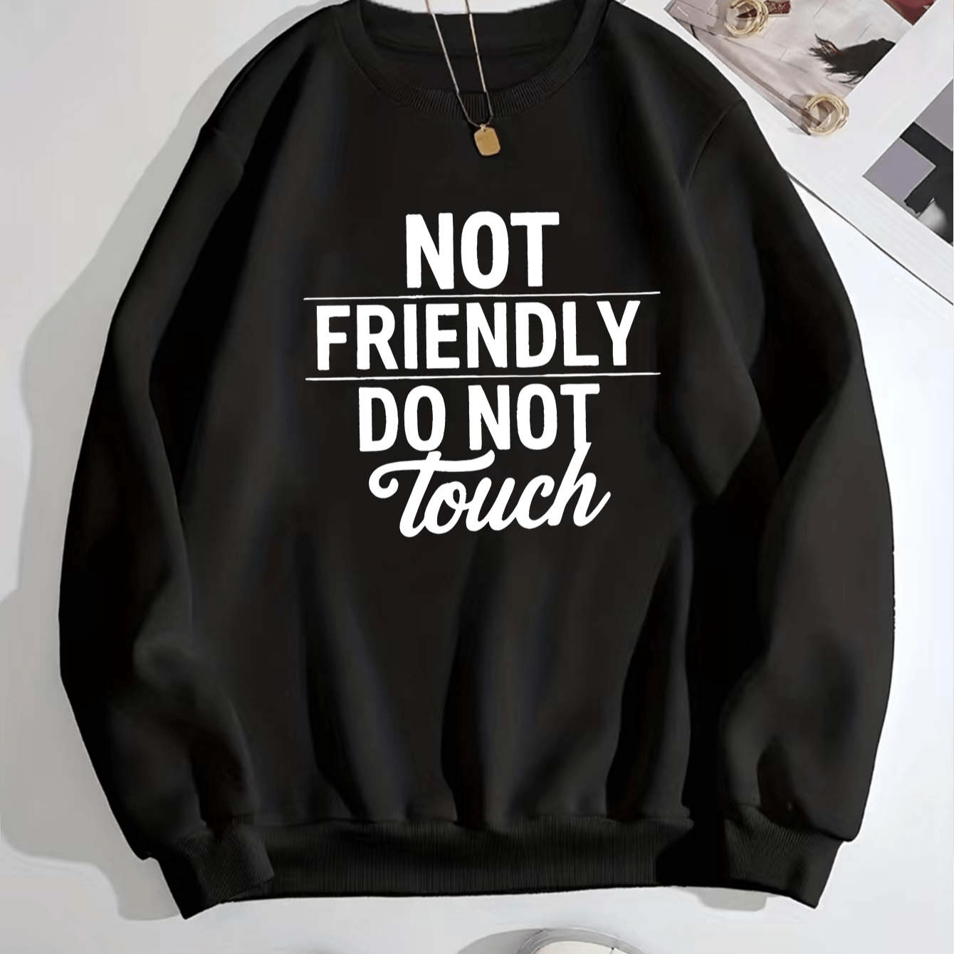 

Women's Novelty Slogan Pullover Sweatshirt - 100% Polyester Crew Neck Knit Active Sweater - Cute All-season Long Sleeve Top With Slight Stretch - Adult Casual Sportswear With Printed Lettering