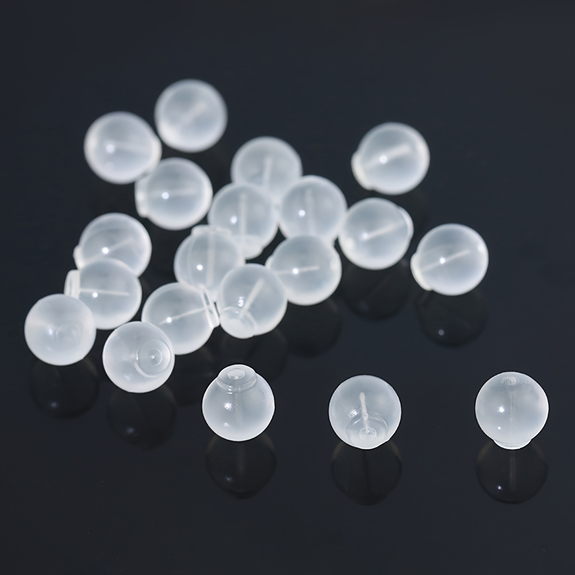 20pcs Comfortable Anti-seepage Soft Safety Stud Back, Stud Back Replacement, Suitable For Making Accessories, Transparent Ball Ear Plug Anti-slip And Anti-drop