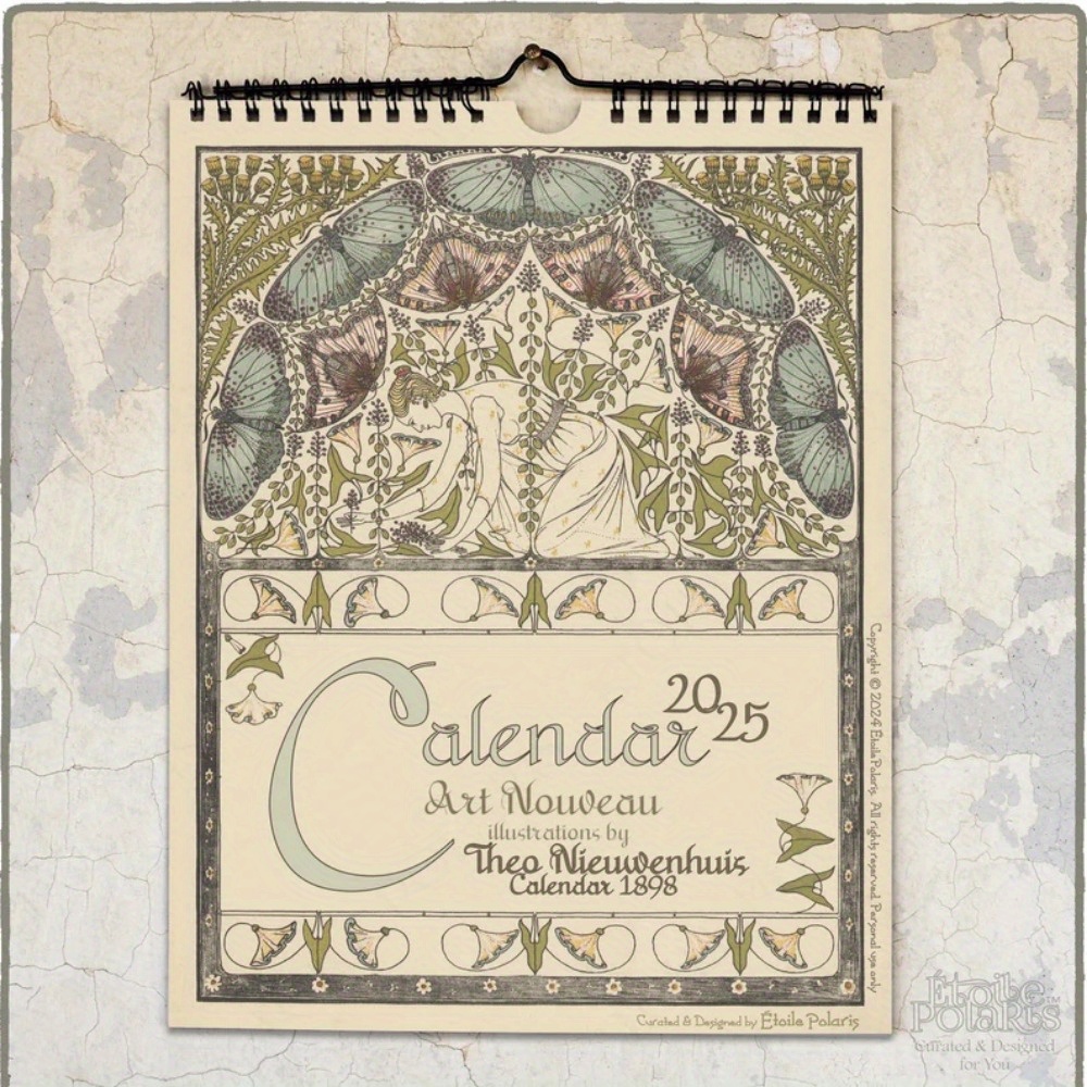 

A Calendar In The Style Of Art Nouveau, A New Art Style Calendar For The Year 2025