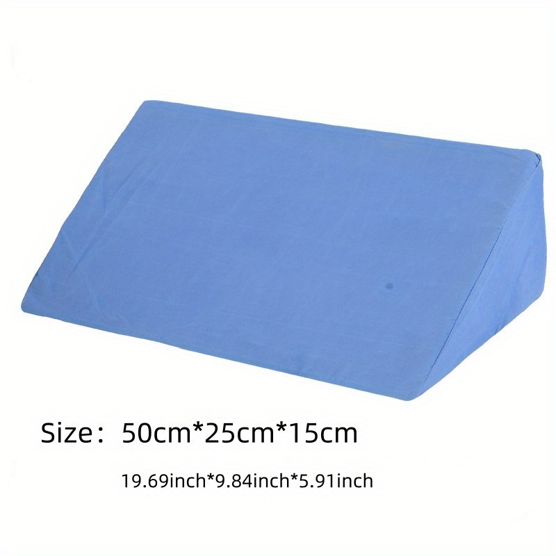 TEMU 1pc Soft Sponge Rubber Wedge Pillow - Whole Body Support For Side Sleepers, Pregnant Women, Bedridden Patients - Multi-purpose Recovery & Bed Sore - Triangle Positioner Pad