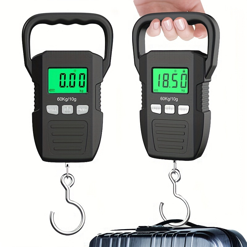 

Digital Hanging Scale - 132lb/60kg Capacity, Large Handle, Lcd Display For Fishing & Luggage