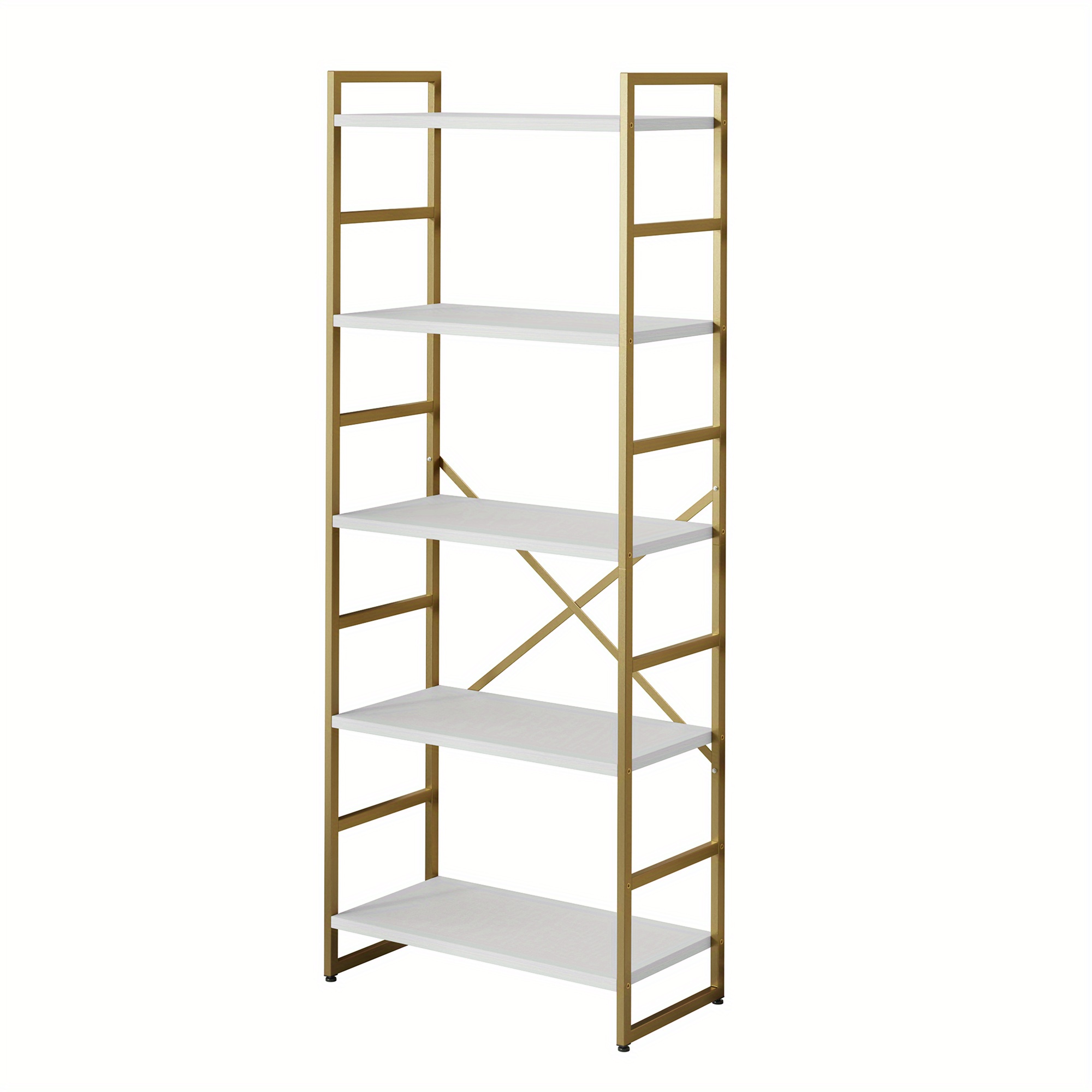 

Elegant 5-tier Bookshelf By Celebalcony - Classic Tall Bookcase With Industrial Charm, & For Bedroom, Living Room, Home Office