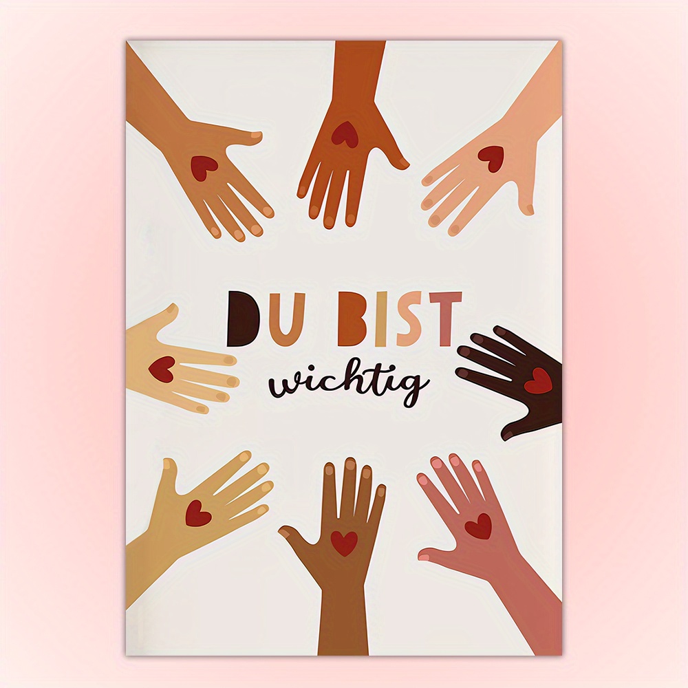 E-shop 2D Flach, 1 Stück Skandinavischer Stil & Gerechtigkeit Kunstposter - Deutscher Bildungsdruck geeignet für Schlafzimmer, Klassenzimmer,
