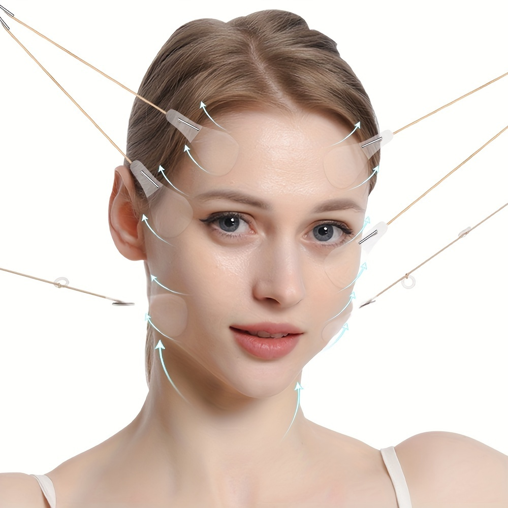 

Instant Facelift Without Surgery: 20 Ultra-thin Invisible Face Lifting Tapes & 8 Adjustable Lift Cords - Hypoallergenic, Wrinkles & Sagging Skin For A Look