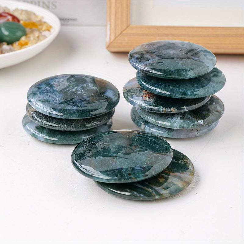 

Grass Agate Round Yoga Stone Toy Crystal Stone Hot Compress Stone Mineral Mark Fish Decoration Stone Ornament