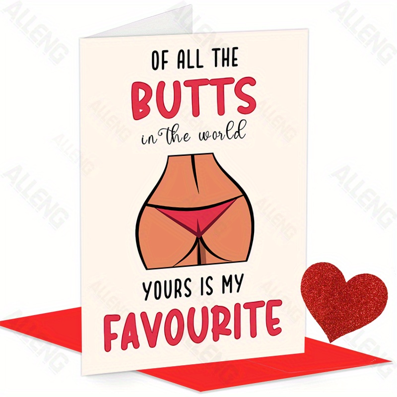 

Alleng Funny Anniversary Card For Her, Favorite Butt Valentine's Day Card, Naughty Birthday Greeting For Women, Romantic Love Note For Girlfriend, Cheeky Holiday Card For Wife