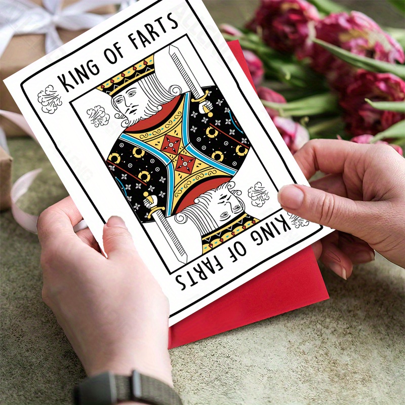 

[1pc Funny King Of Greeting Card] King Of Greeting Card, Humorous Birthday, Anniversary, Father's Day Card For Men, With Funny Puns And Illustrations, , Boyfriend, Husband