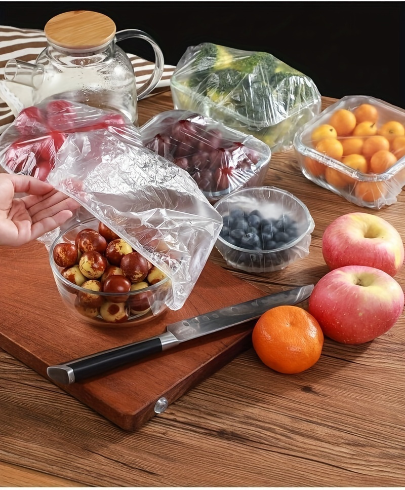 100  disposable cling film leak proof dust proof food covers for   fruits vegetables   hdpe   plastic wrap with   for   details 6