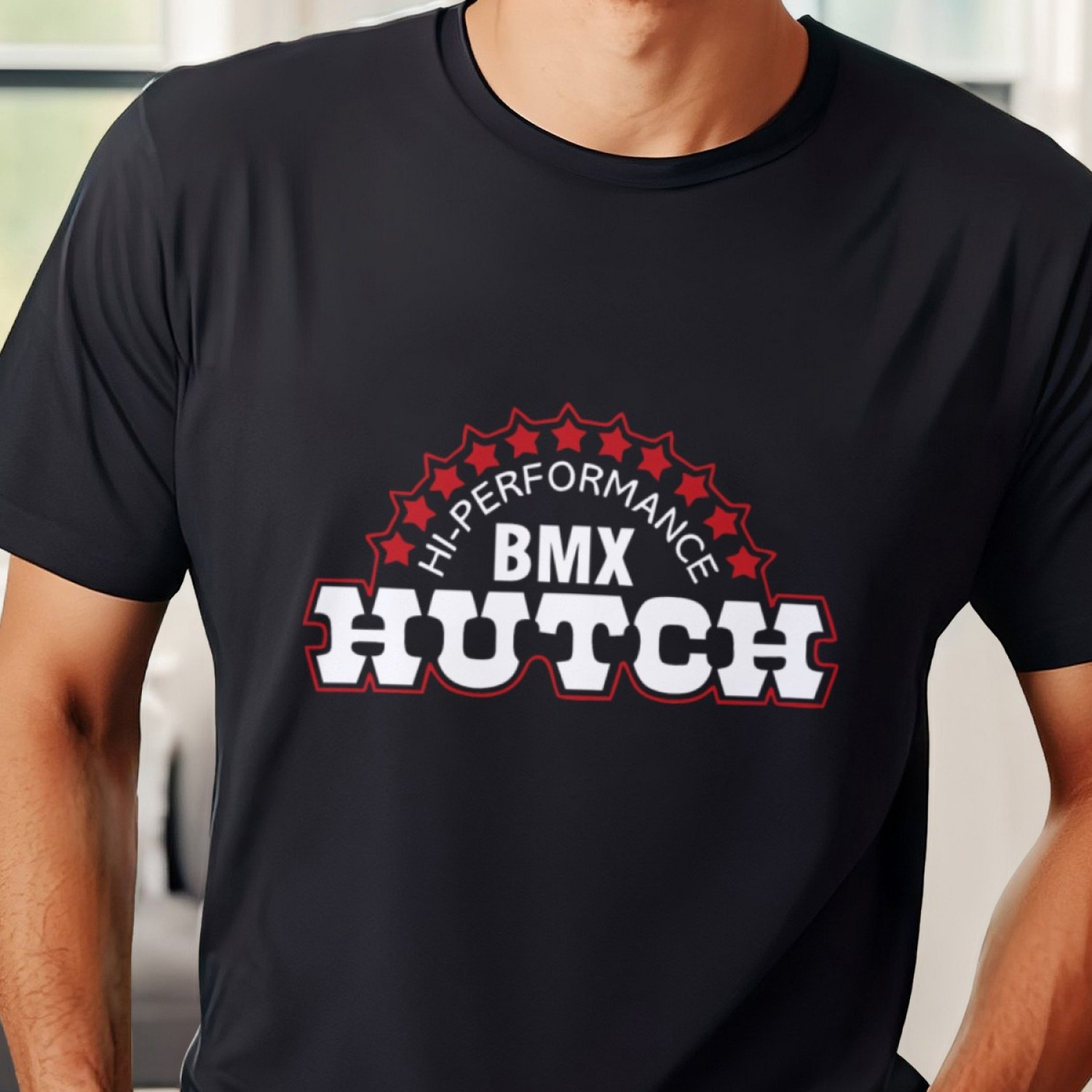 

Men's Summer Short Sleeve T-shirt With Front Print - Comfortable, Breathable Fabric, Casual Sporty Style-hutch Bmx