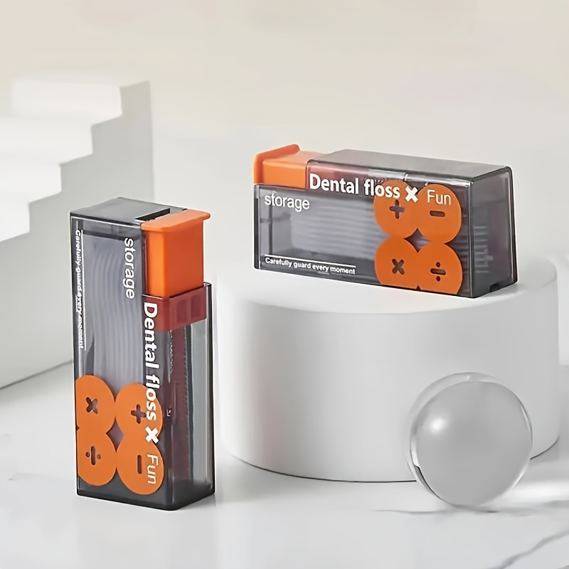 compact automatic dental floss dispenser set portable with 10 picks included details 0
