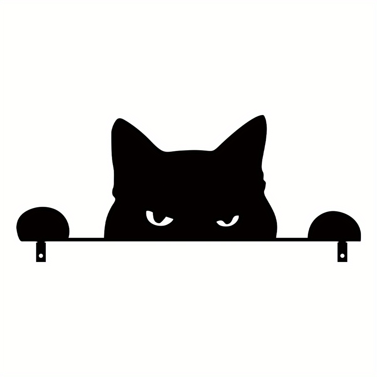 Image of 1pc Halloween Decorations, Halloween Door Corner, Cat Metal Sign, Black Cat Silhouette For Hanging, Outdoor Porch And Garden Wall Decor, Halloween Gifts