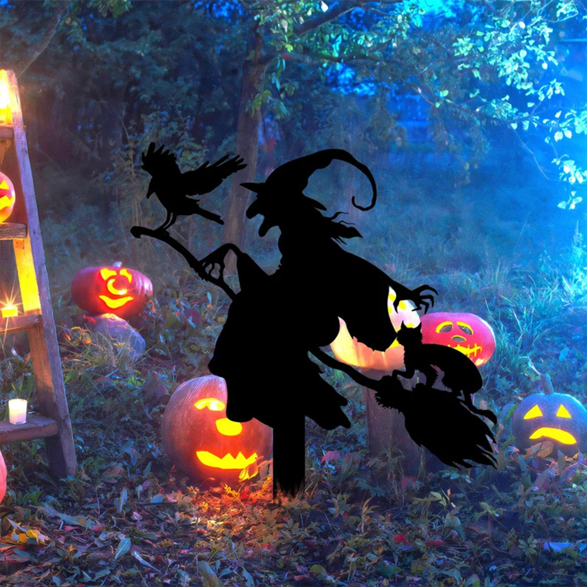 2d flat halloween 1pc witch broomstick metal - Temu