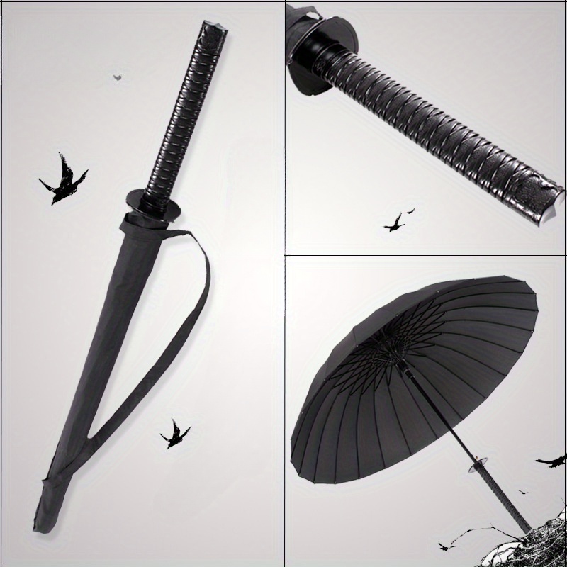 

Automatic Opening Stick Umbrella With 16 Iron Ribs, Plastic Handle, Nylon , Water-resistant, And Stylish For Sun And Rain Protection