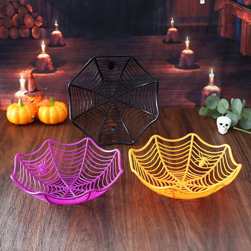 

1pc Halloween Cobweb - Plastic Spider Web Shaped Treat For Favors, Cookies, And - Storage Bowl For Halloween Decor (, , Purple), , Bins & For Organization