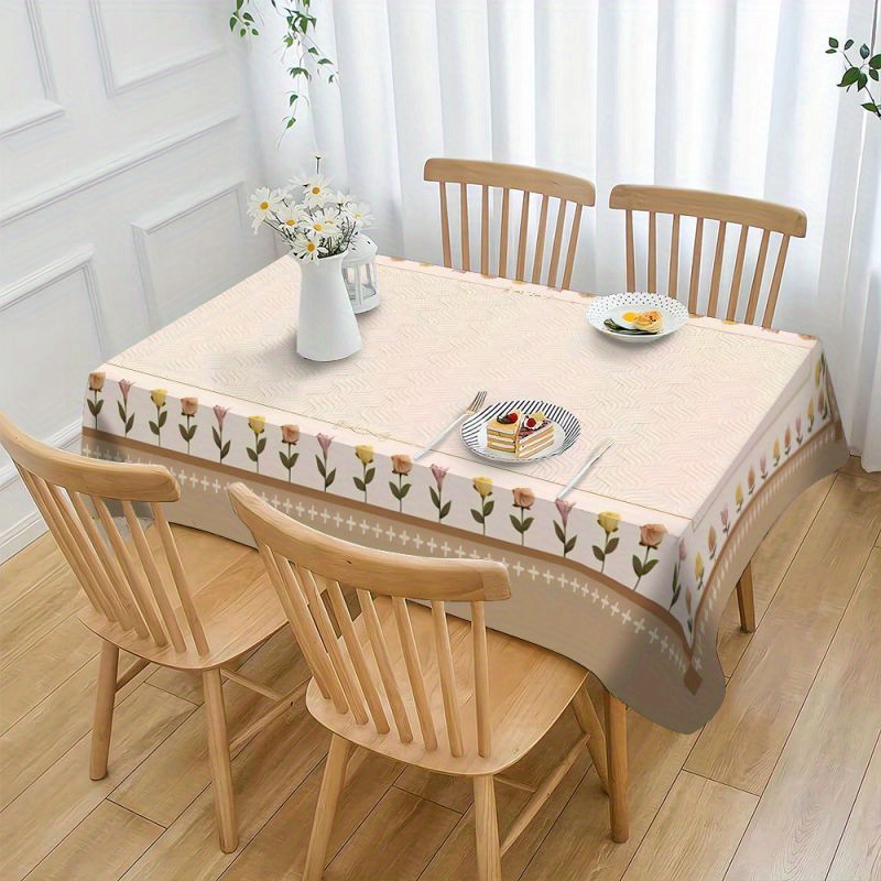 TEMU Charming Tablecloth - Waterproof & Oil-, For /outdoor Use - For Picnics, Parties, Weddings & Home Decor