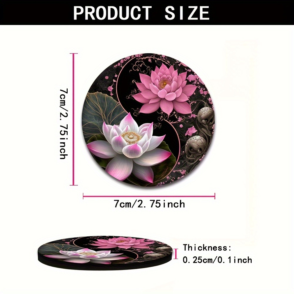 Image of Set Of 2 Pink Absorbent Coasters For Car Cups - Fits In And Homes, Perfect For Any Vehicle