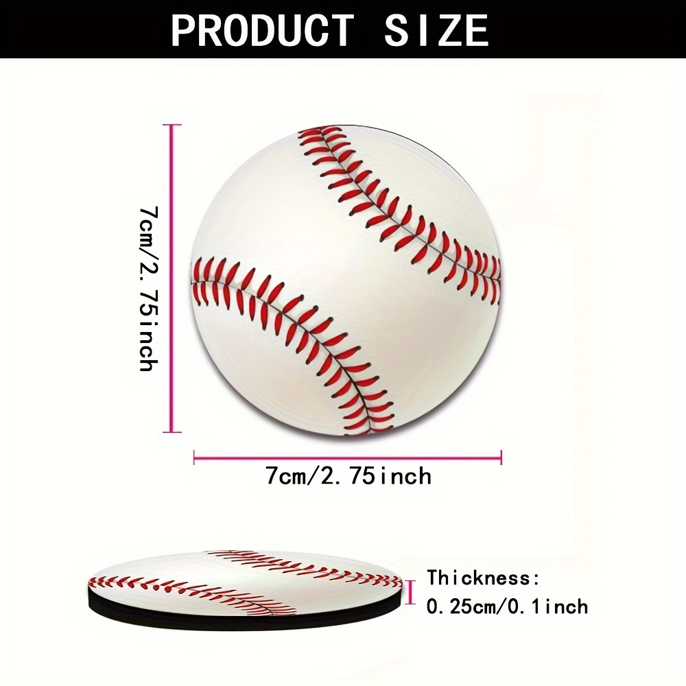 TEMU 2pcs Baseball-themed Eva Rubber Car Cup Holder Coasters - Vehicles & Home, Ideal Gift For