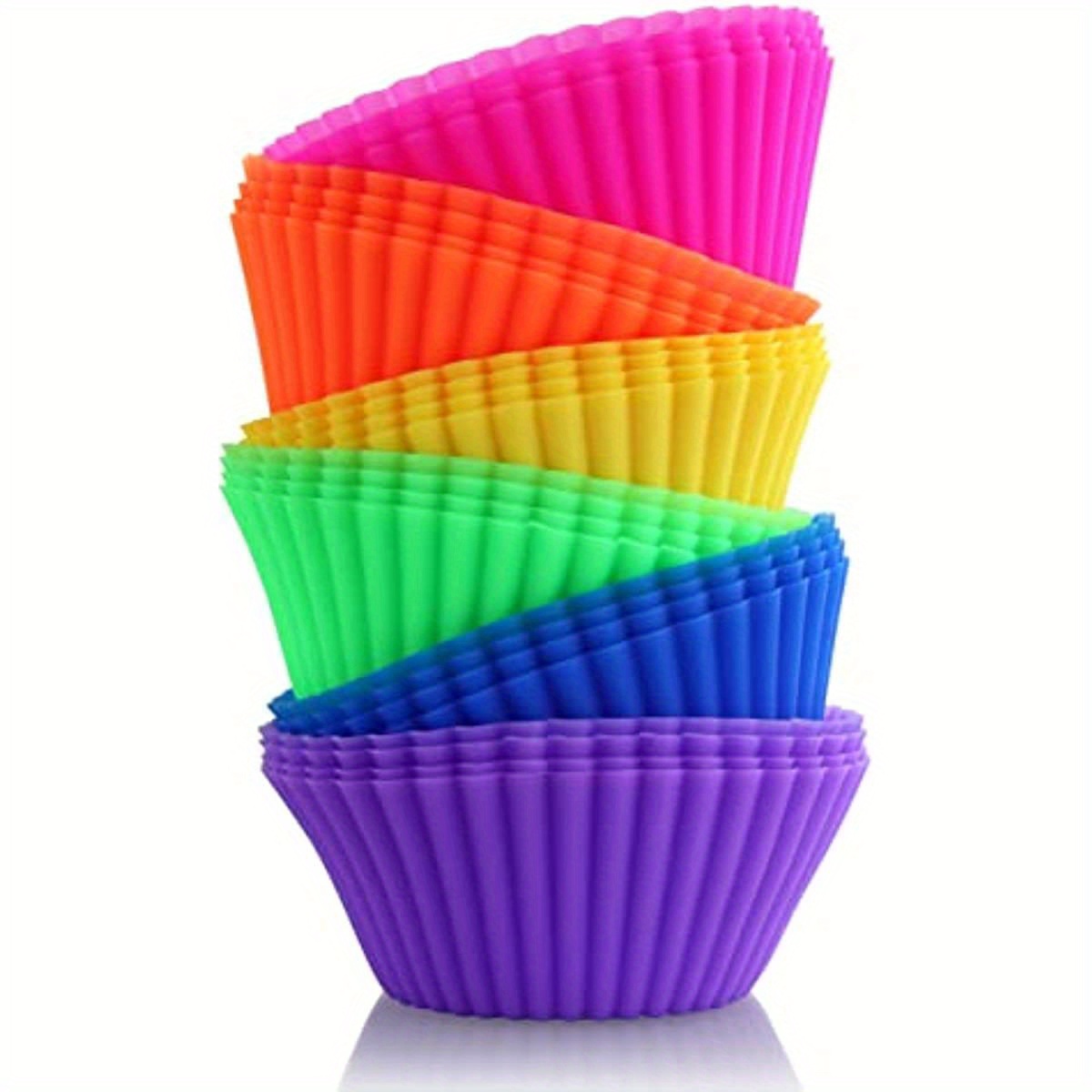 

Reusable Silicone Baking Cups Set - Non-stick, Easy Release Muffin Molds & Cupcake Liners, Flexible And Durable Kitchen Accessories For Home Baking - 3/6/12/24pcs Pack