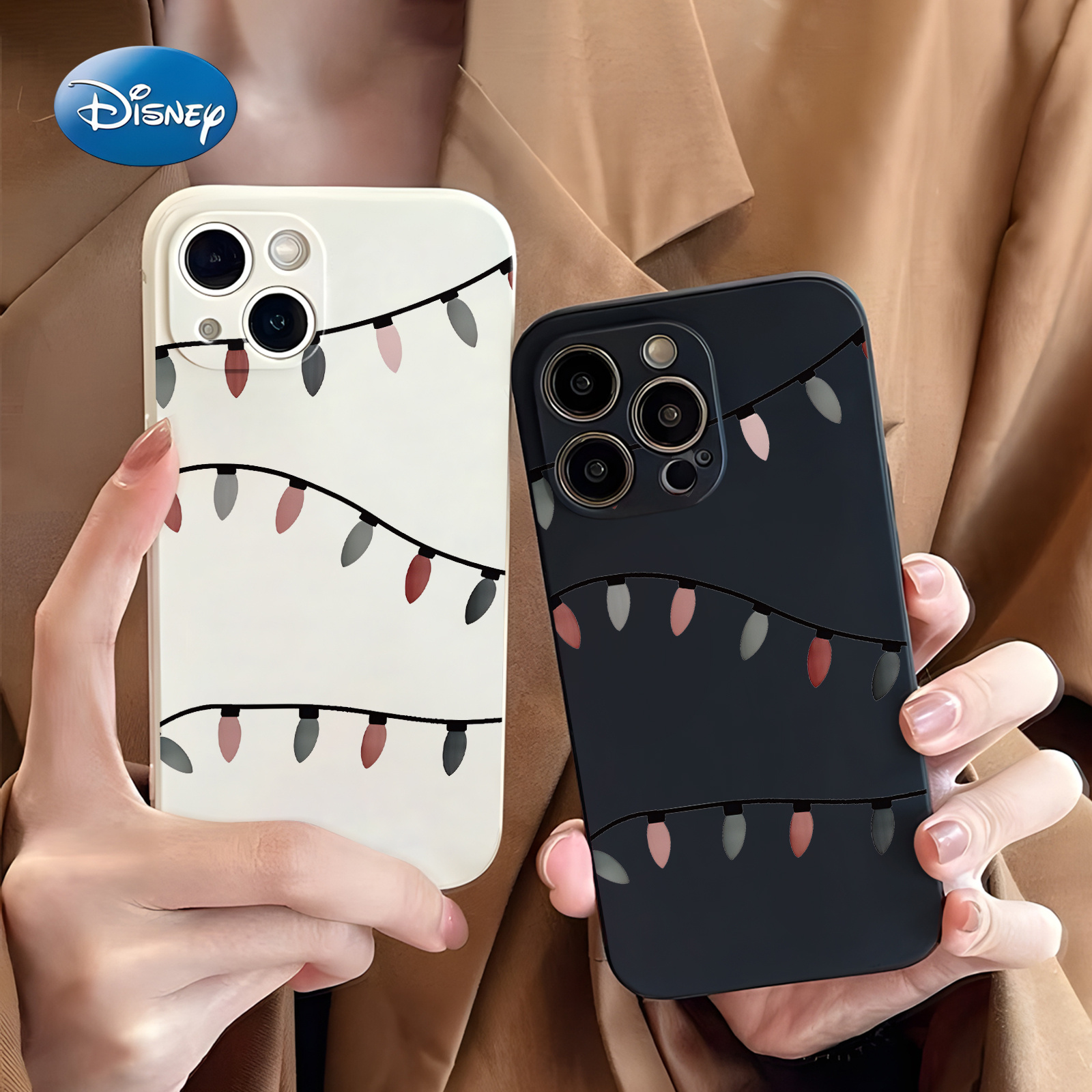 

Christmas Bulbs Lights Pattern Simple Designchic Cool Unique Case, Shockproof With Lens Protection, Tpu, Compatible For 11/12/13/14/15 Pro Max