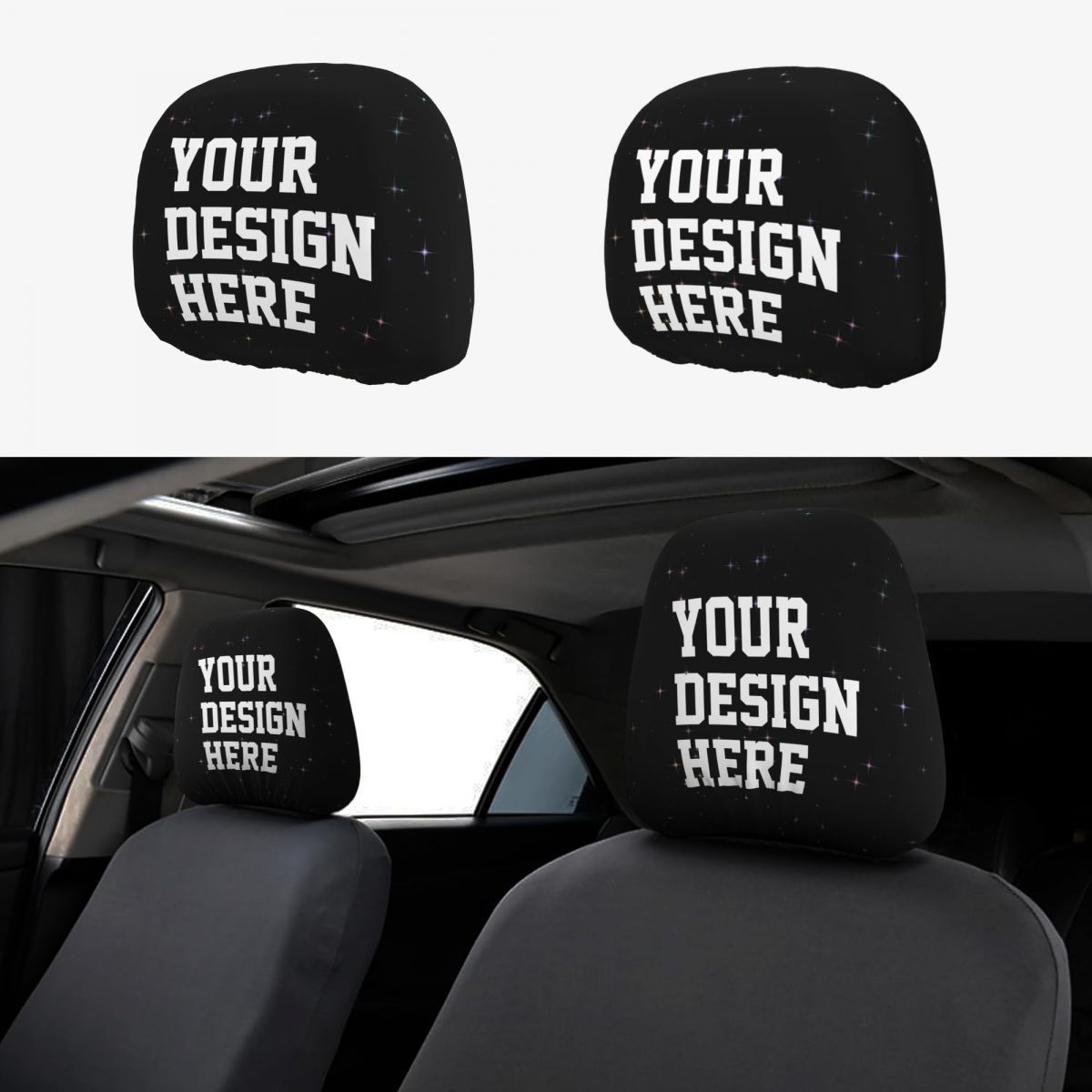 

Customizable Car Headrest Cover - Soft, Breathable Polyester | Personalize With Or Text | Fit For Most Cars, Sedans,