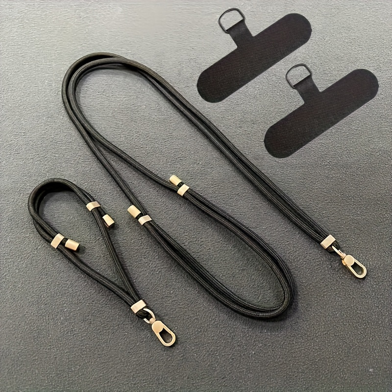 TEMU 2-pack Adjustable High-quality Phone Lanyards & Wrist Straps - Durable Polyester, Anti-loss, For Daily Use & Travel