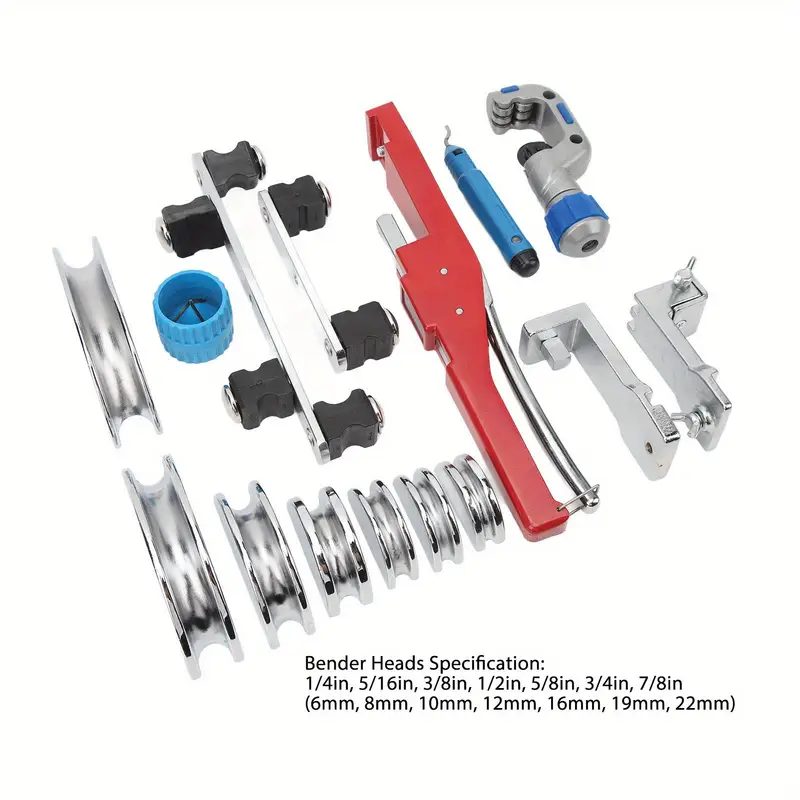 Set Piegatubi A Molla 5 Pezzi - 1/4'', 5/16'', 3/8'', 1/2'', 5/8'', Per Tubi Rame E Alluminio, Lunghezza 210 Mm