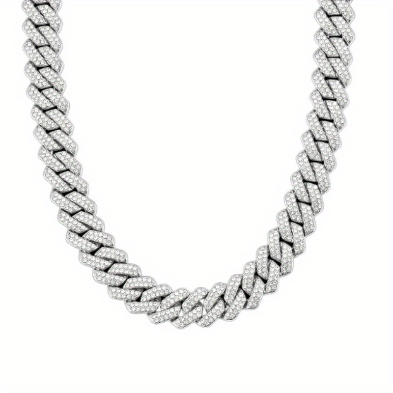 

Men's Cuban Chain Miami Cuban Necklace Ice Hip Hop Jewelry Accessory Chain 20 Inches Long