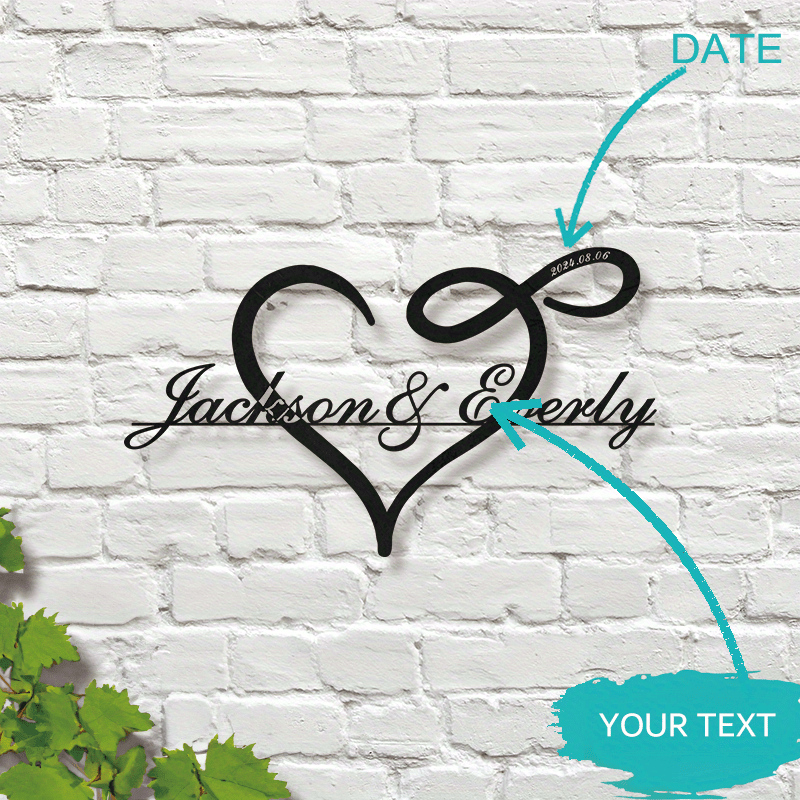 

1pc Infinity Heart Metal Wall Art, Custom Sign, Infinity Wall Decor, Metal Decor, Metal Wedding Gifts, Personalized , Personalized Wall Art For Couples, Valentines Day Gift