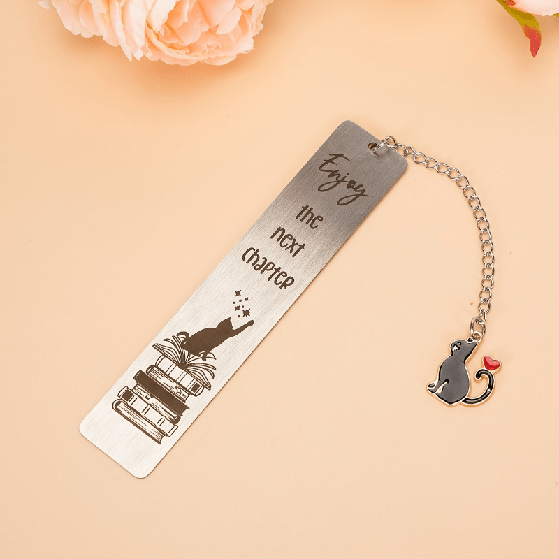 

Stainless Steel 'star Picking Cat' Bookmark - Perfect Gift For Readers And Teachers