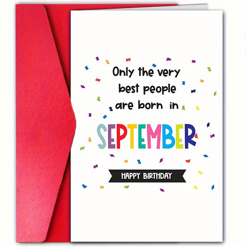 

Fabulous September-born Celebrities & Special People Funny Birthday Card With Envelope - Perfect , Princesses & Unique Friends