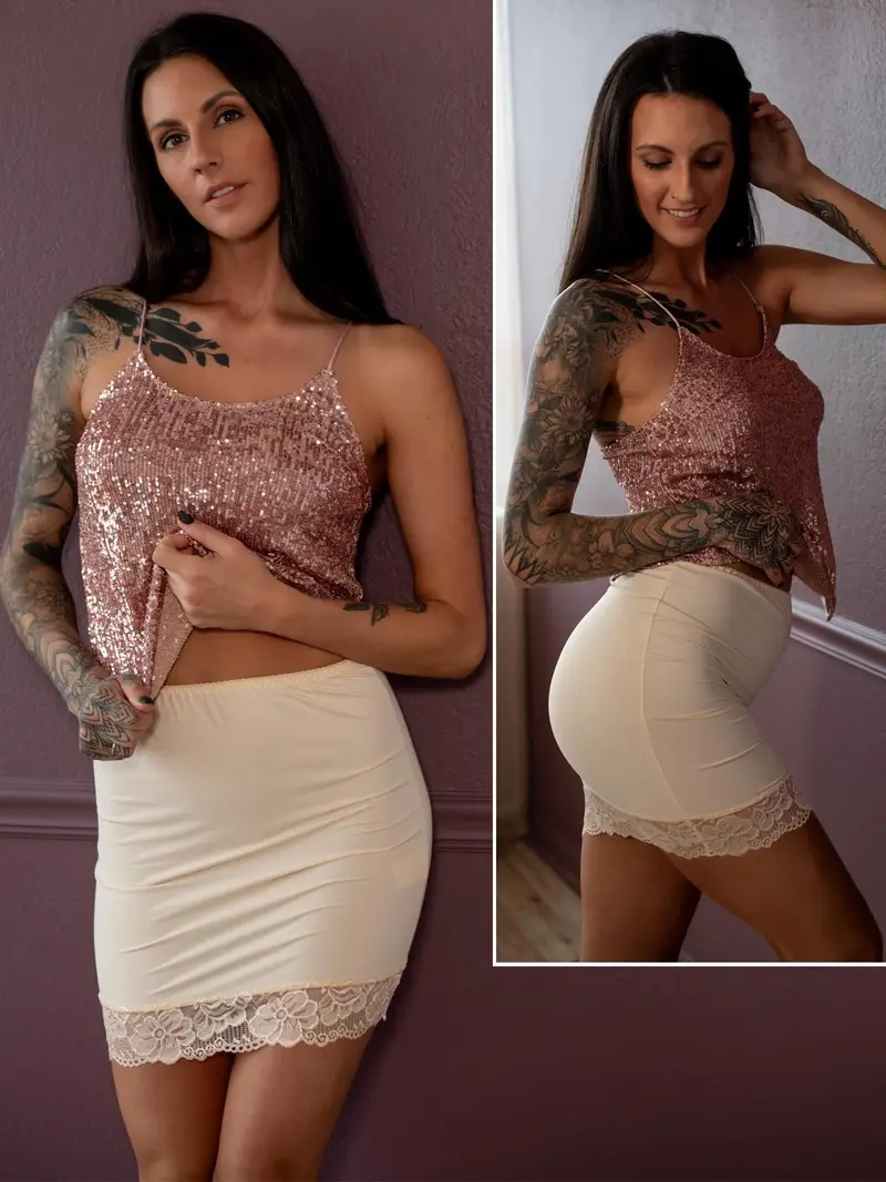 Bellivalini ME897 Jupon pour femme Longueur genou, ecru, S Bellivalini ME897 Jupon pour femme Longueur genou, ecru, S