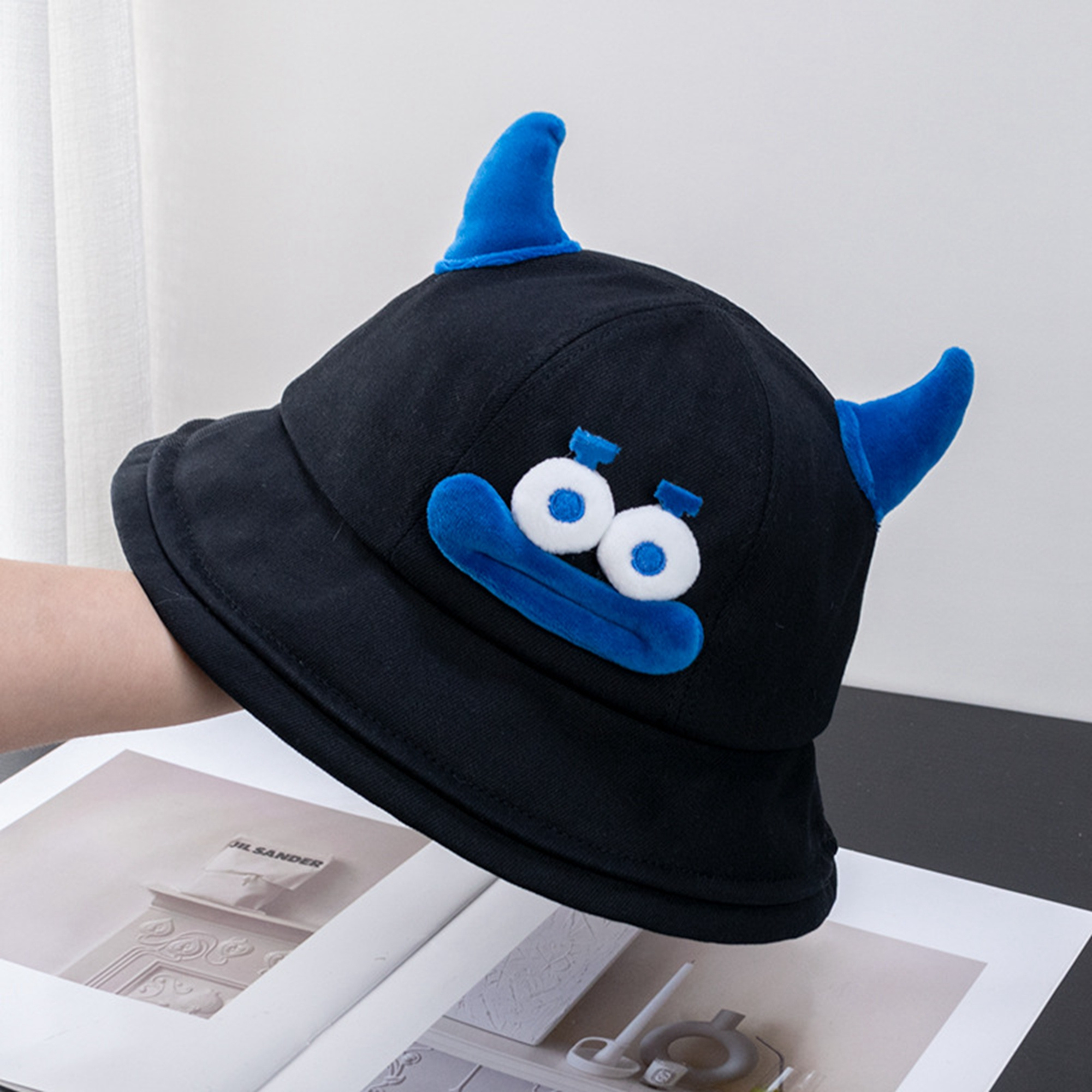 women bucket hat cartoon monster wide brim sun visor hat Temu