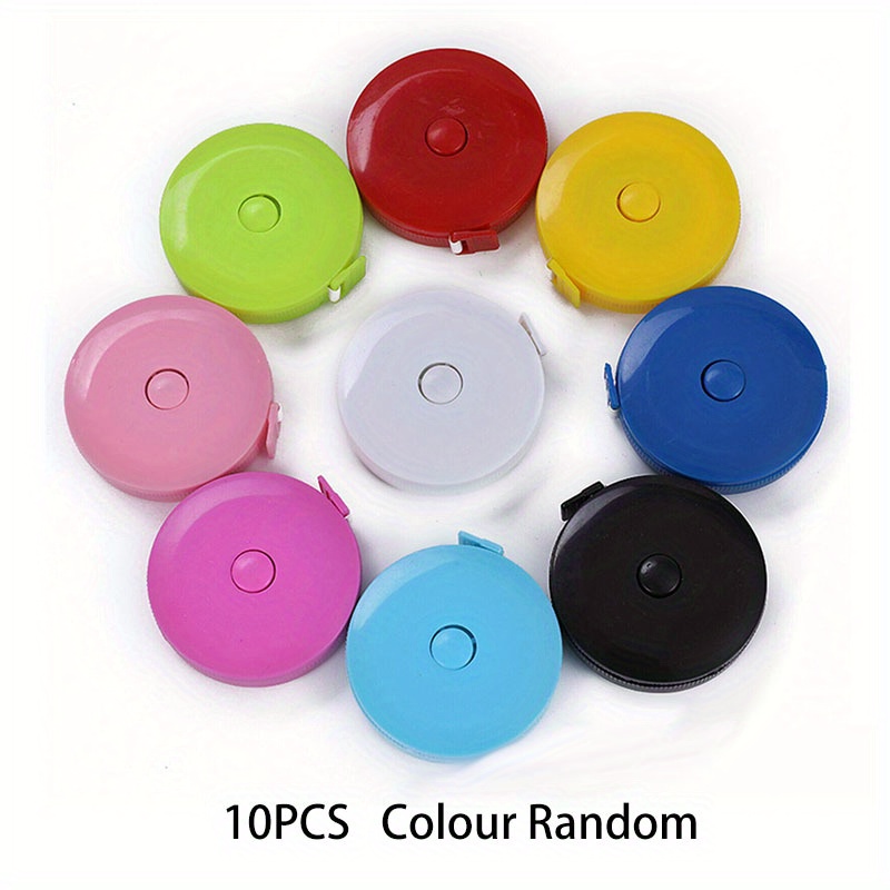 TEMU 10pcs Colour Random 150cm Retractable Body Tape Ruler | Accurate Fitness Measure Body Fat Caliper, Plastic Material