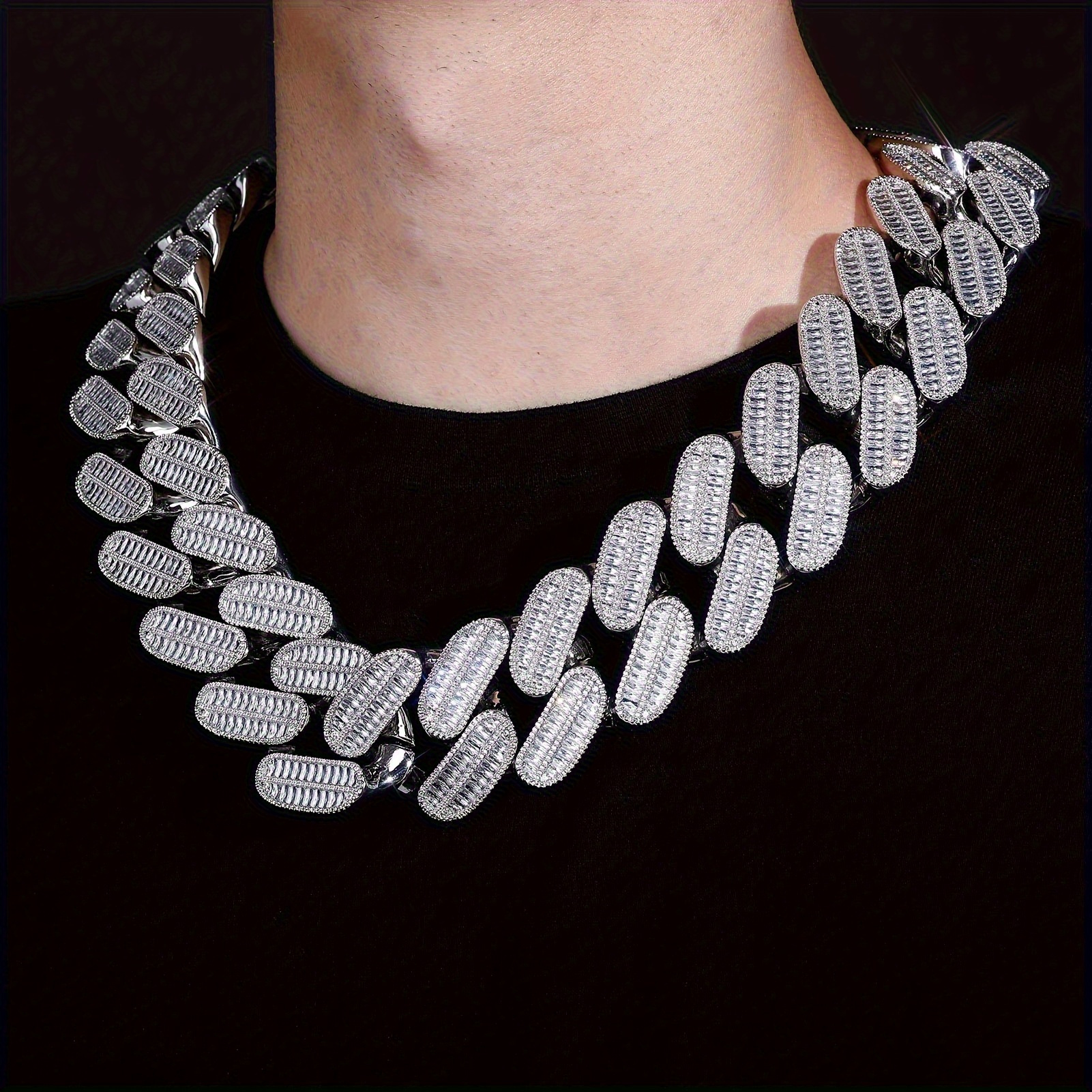 

Sparkling Unisex Zirconia Chain Necklace - Fashion Forward Designs For Men And Women - Durable And Adjustable Fashion Accessory