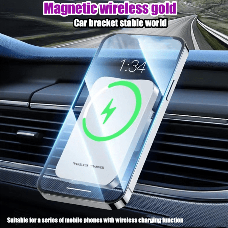 

Magnetic Wireless Charger For Mobile Phones With Usb Power, ≤36v Operating Voltage, Non-battery Usb Type-c Connector, Fast Charging Stand With Easy Installation For Vehicle Air Outlets