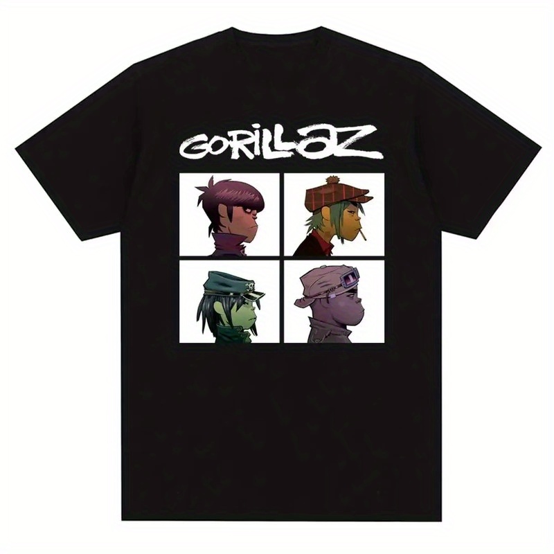 

Music Band Gorillazes Punk Rock Print T Shirt 90s Casual Fashion Short Sleeve Plus Size T Shirt Unisex Harajuku Summer Tees