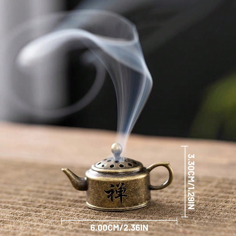 Image of Single Mini Teapot Incense Holder, Aged Mountain Sandalwood Incense With Holder For Yoga, Hotels, And Tea Ceremonies, Indoor For Home, Powder Dish