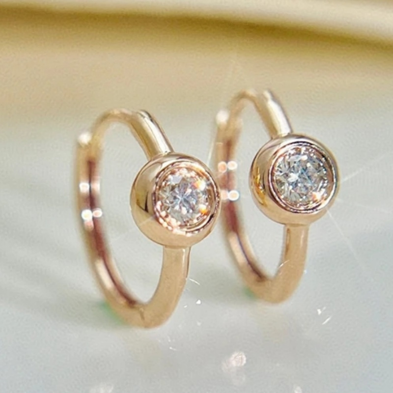 TEMU Elegante Ohrringe für Damen mit einem atemberaubenden und strahlenden Design, für luxuriöse Hochzeiten, mit einem einfachen, kreisförmigen Stil