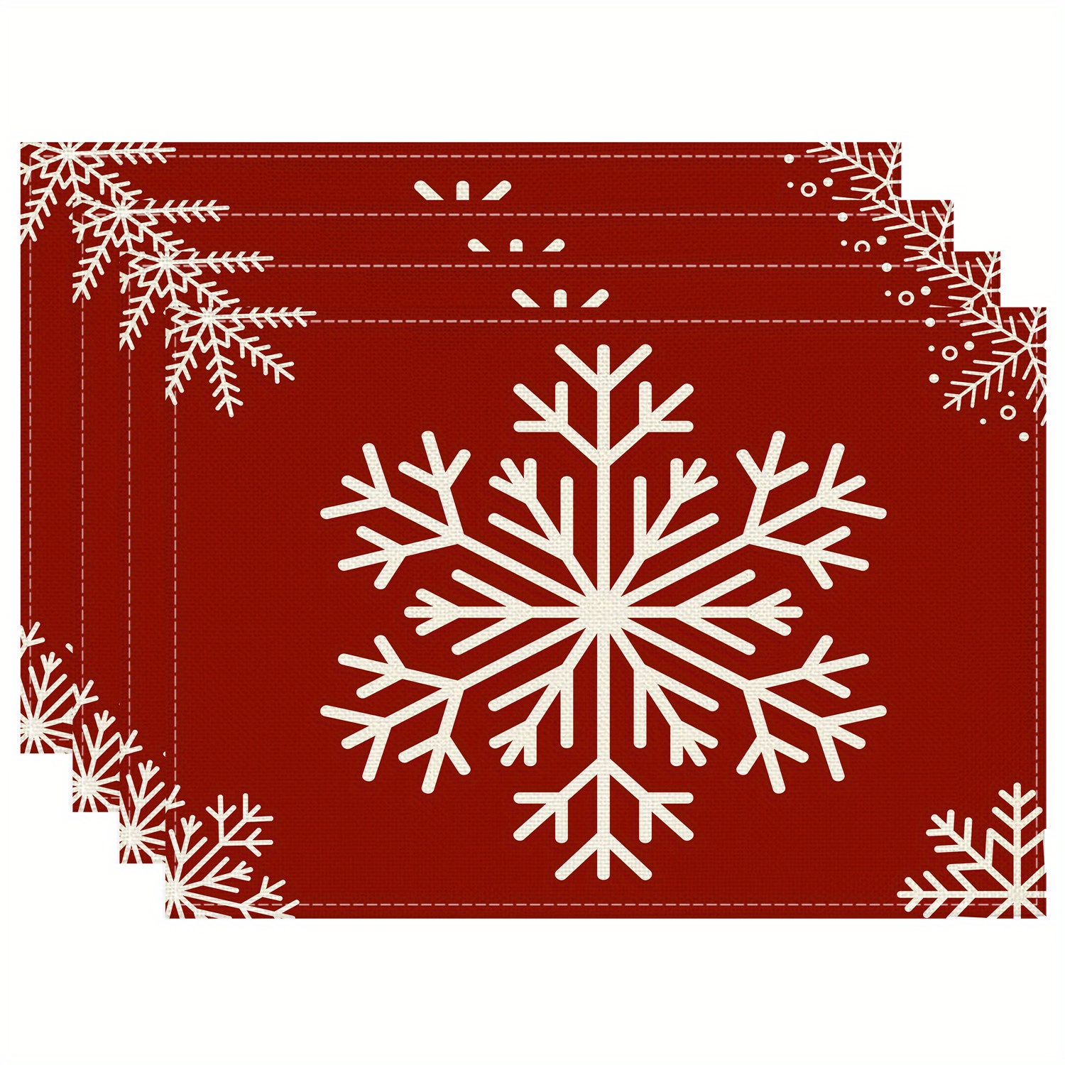 

4pcs Of Christmas Placemats Red And 30*45cm