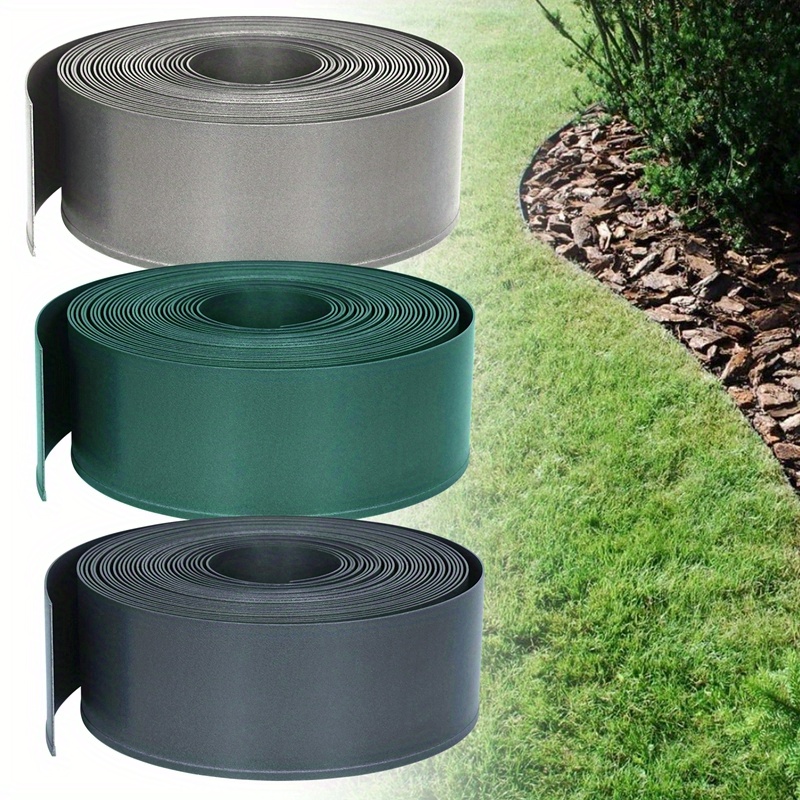 

20m Flexible Lawn Edging Plastic Edging Roll Borders Garden Lawn Edging Made Of Plastic For Borders Gravel Mowing Edge Lawn Edging Tape Green Grey