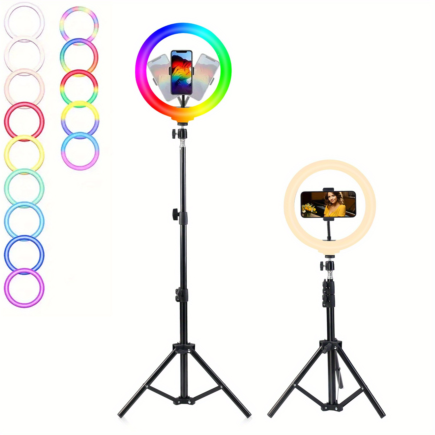 

10" Stand & Phone Holder, 38 , Dimmable Led For Makeup, For Iphone & For