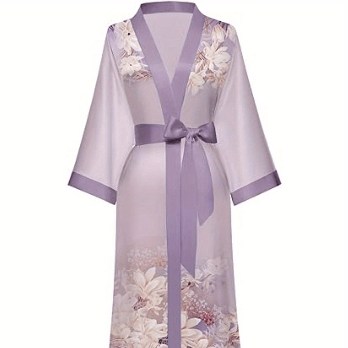 

Women's Robes Long Bathrobes Female Sleepwear Floral Print Wedding Robe Nightgown Satin Bridesmaid Robes