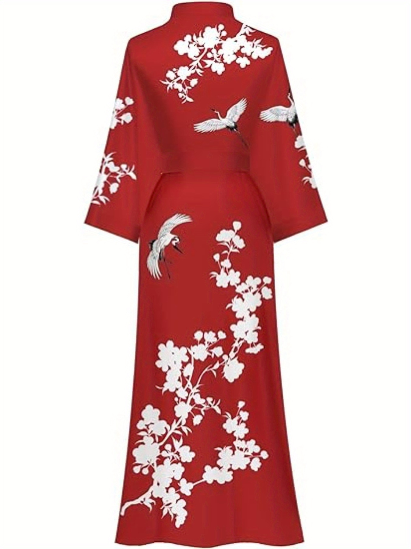 Red Belted Kimono, Dragon Pattern Kimono, outlets Long Sleeve Kimono Set, Lightweight Top, Red Long Coat Wrap, Red Kimono, Long Kimono Dress