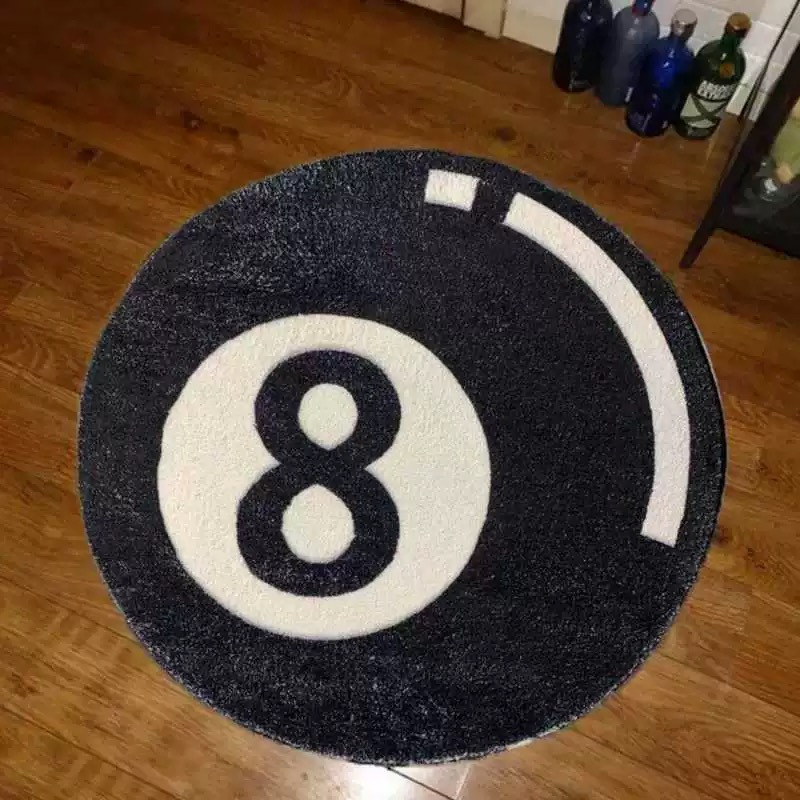 ラグ・カーペット 8 BALL RUG Amazon.com: 8 Ball Rug,Black Round Rug,23.6