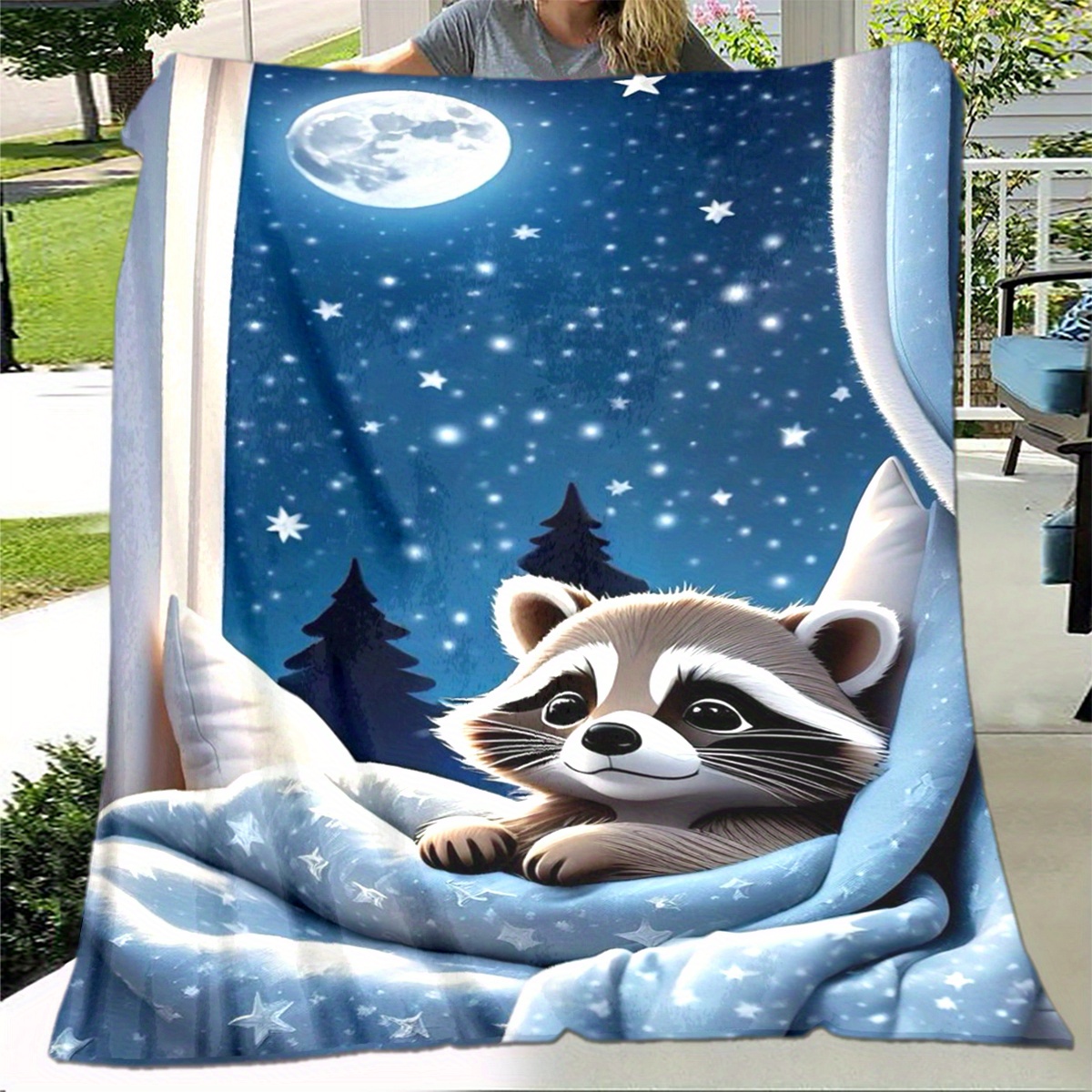 

Unique, Cozy Print Flannel Throw Blanket - Soft, Warm & For Couch, Bed, Office, Camping | Gift Idea