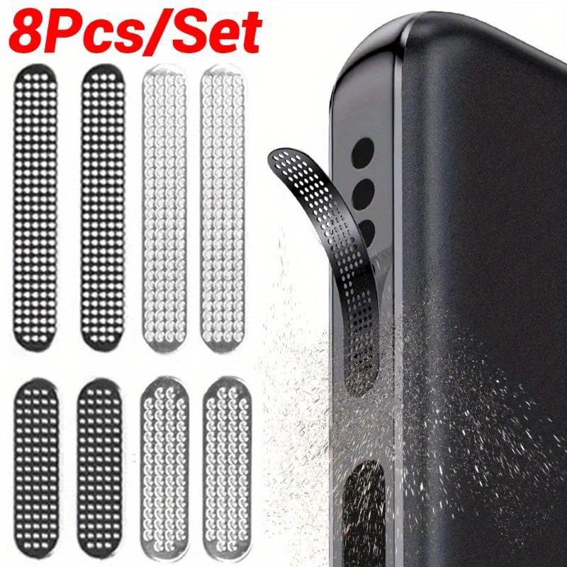 

8-pack Metal Anti-dust Plugs, Ultra-thin Mesh Sticker Covers For Mobile Phone Speaker And Charging