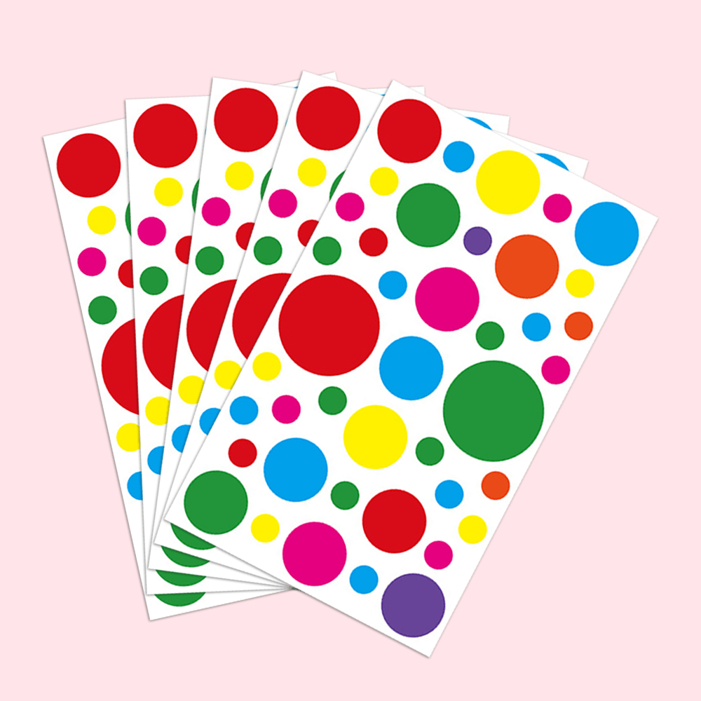 

205 Pcs Self-adhesive Polka Dot Wall Stickers - Boho Style Round Rainbow Decals For Bedroom, Living Room, Game Room & Classroom Decoration, Removable Paper Wall Decor Without Electricity Or Batteries