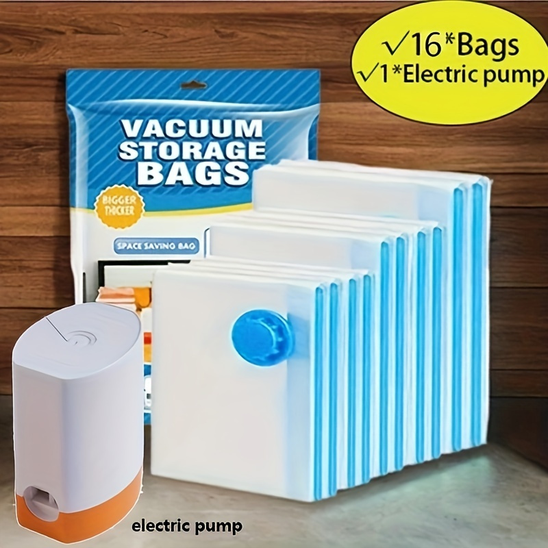 

16 Bags - Extra Large, Airtight Storage For Clothes And Blankets - Space-saving, Ideal For Wardrobe Organization