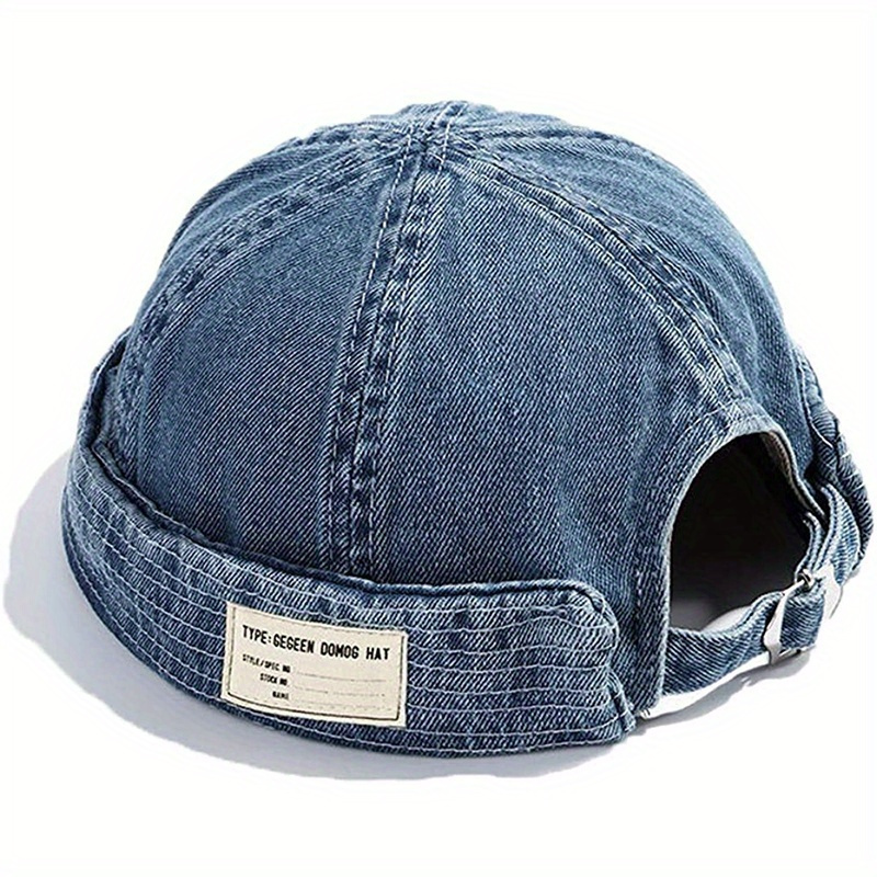 

1pc Brimless Gorro Hombre Docker Miki Denim Hat Men Women Retro Sailor Melon Snapback Bomber Caps Washed Cowboy Skullcap