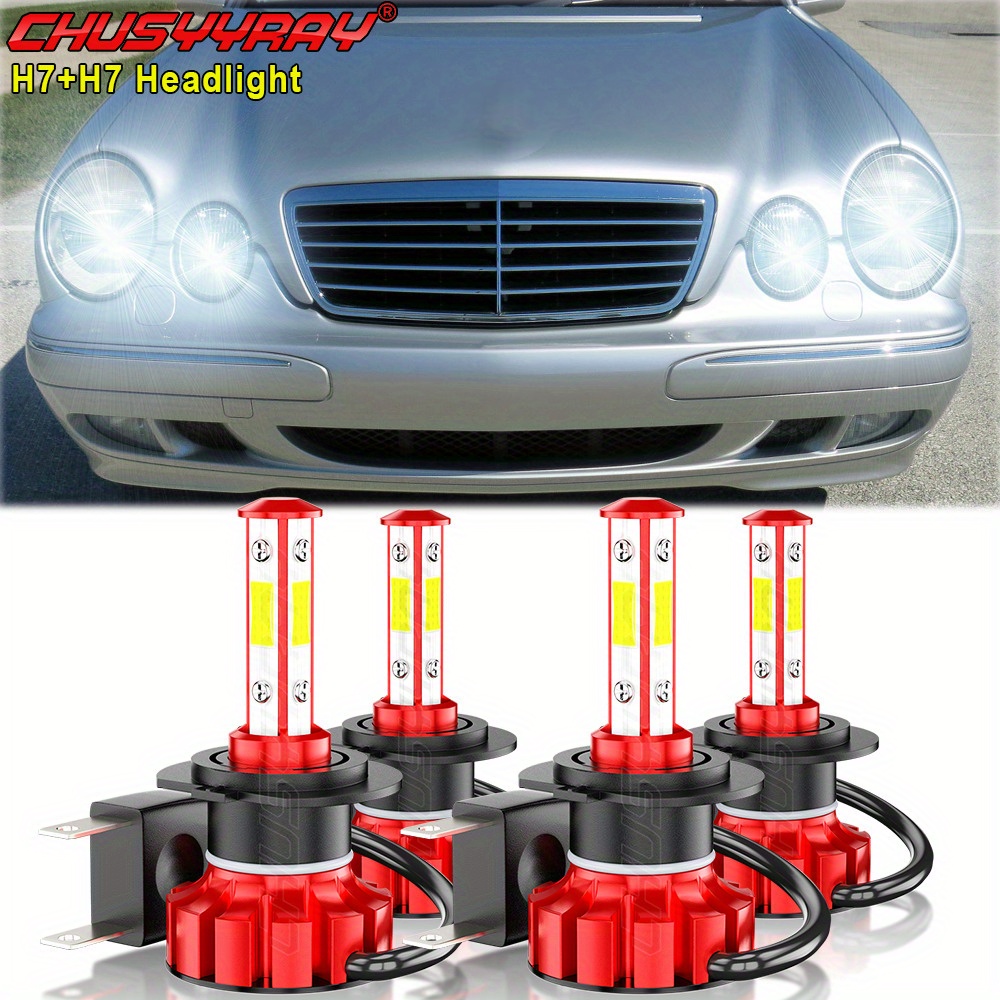 

Mercedes-benz 2000-2009 Led Headlight Bulbs / Low , 4pcs H7 55w Super 32000lm 6000k And , Of 4